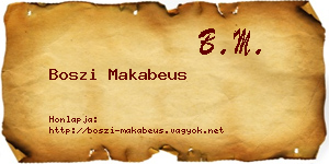 Boszi Makabeus névjegykártya